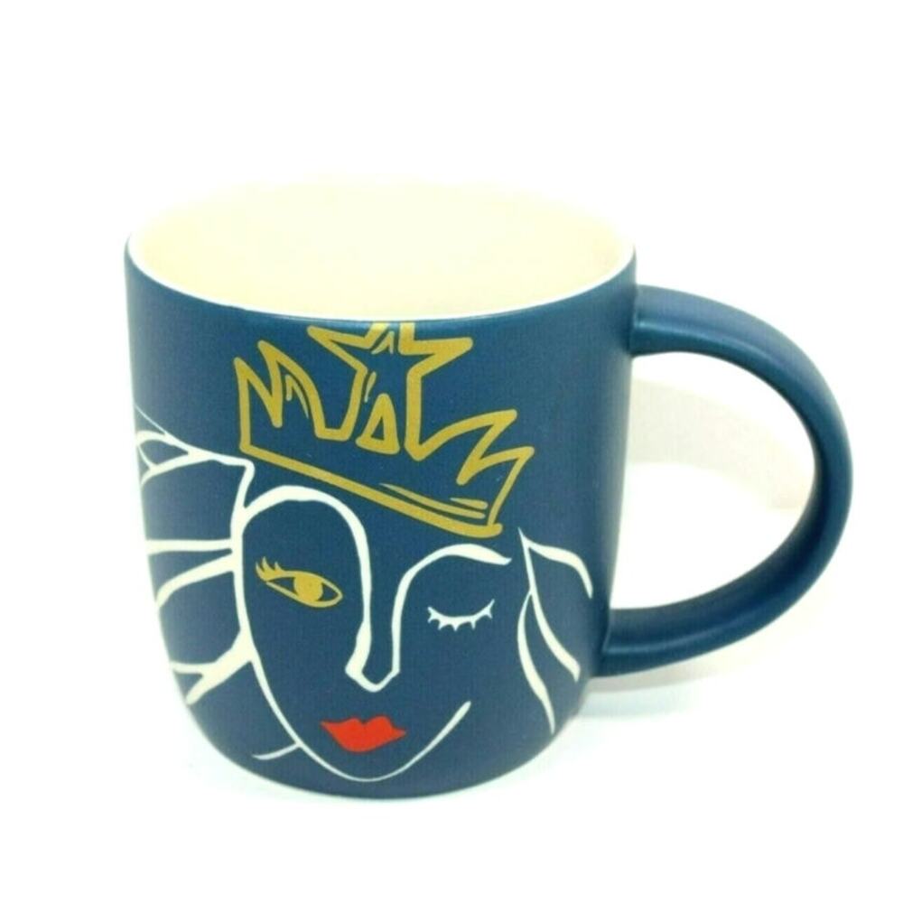 Starbucks 2016 Spring Winking Siren‎ Mermaid Etched Ceramic Coffee Mug 14 oz